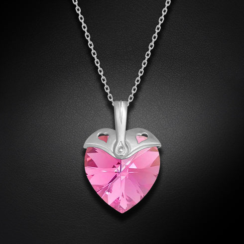 Серебряный кулон "Купидон (Rose AB)" с кристаллами Swarovski™